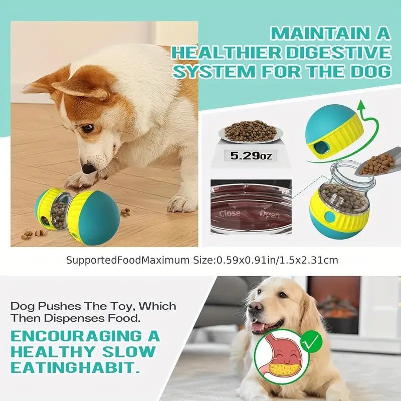Adjustable Treat Dispenser Toy For Dogs - Interactive IQ Stimulator Slow Feeder For Boredom - Free Fun Puppy Toy Adjustable Food Dispensing Treat Dispenser Dogs Puzzles Feeder | Dog Toy from Globorislux