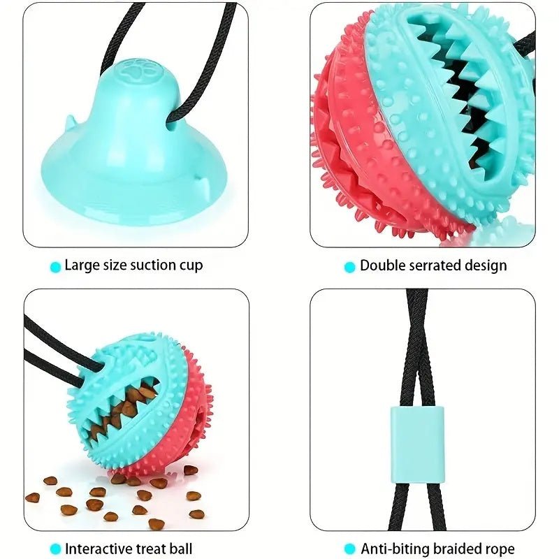 Dog Toys For Aggressive Chewers Interactive Teething Boredom And Stimulating Tug Of War Suction Cup Interactive Tug - of - War Dog Toy Treat Dispensing, Durable Thermoplastic Rubber Construction | Dog Toy from Globorislux