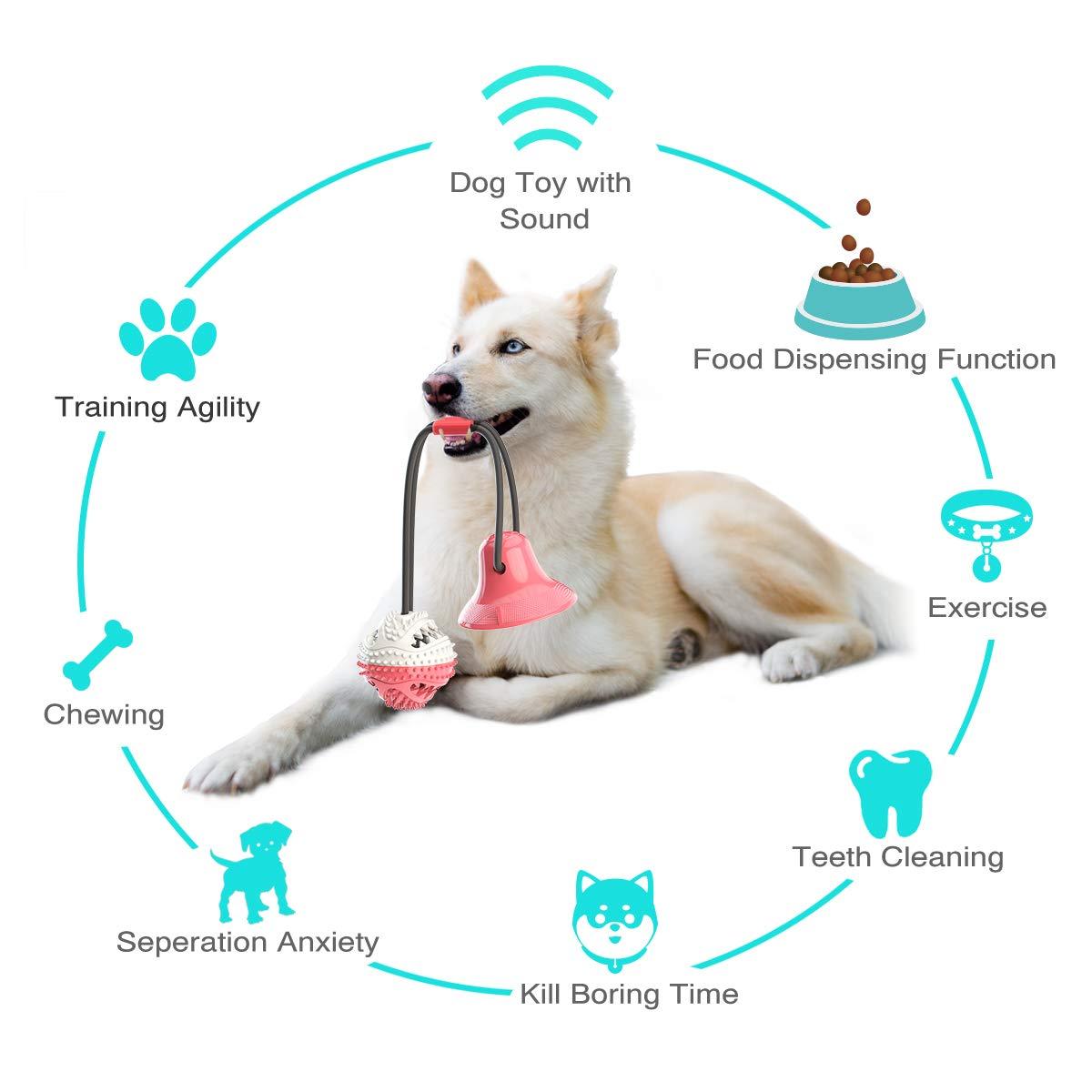 Dog Toys For Aggressive Chewers Interactive Teething Boredom And Stimulating Tug Of War Suction Cup Interactive Tug - of - War Dog Toy Treat Dispensing, Durable Thermoplastic Rubber Construction | Dog Toy from Globorislux