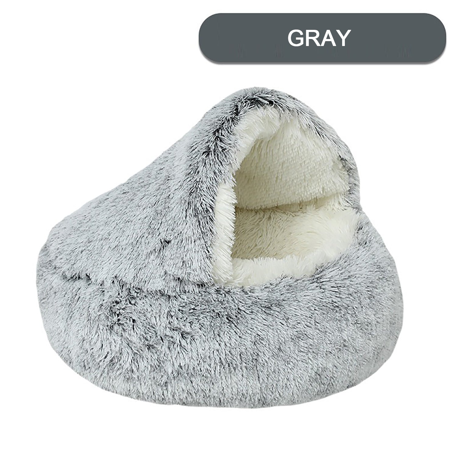 Luxurious Plush Round Cat Bed Cat Bed Round Soft Plush Burrowing Cave Hooded Cat Bed Donut For Dogs Cats - Semi - Enclosed For Cozy Warmth, Easy - Clean Durable Design, Ideal For Winter Comfort | Dog Toy from Globorislux