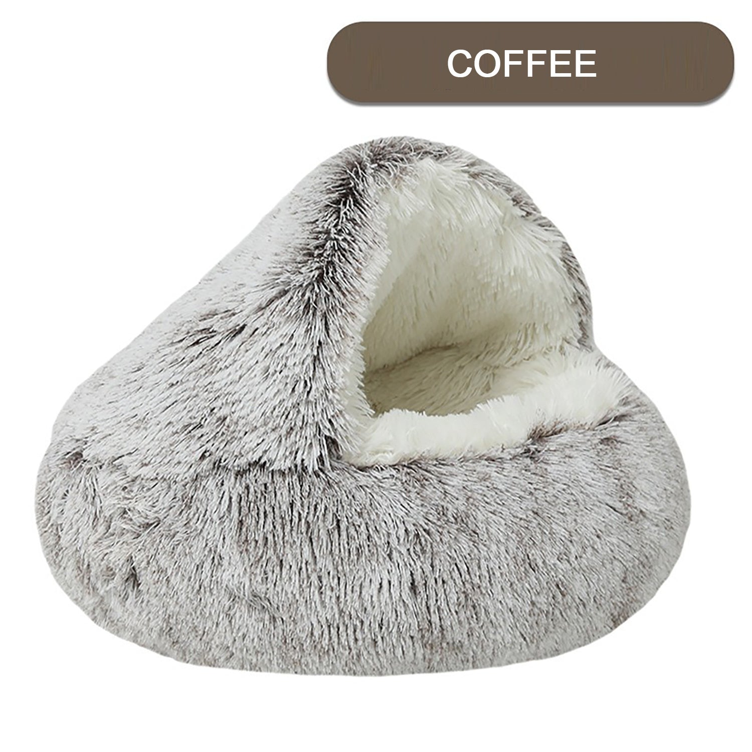Luxurious Plush Round Cat Bed Cat Bed Round Soft Plush Burrowing Cave Hooded Cat Bed Donut For Dogs Cats - Semi - Enclosed For Cozy Warmth, Easy - Clean Durable Design, Ideal For Winter Comfort | Dog Toy from Globorislux