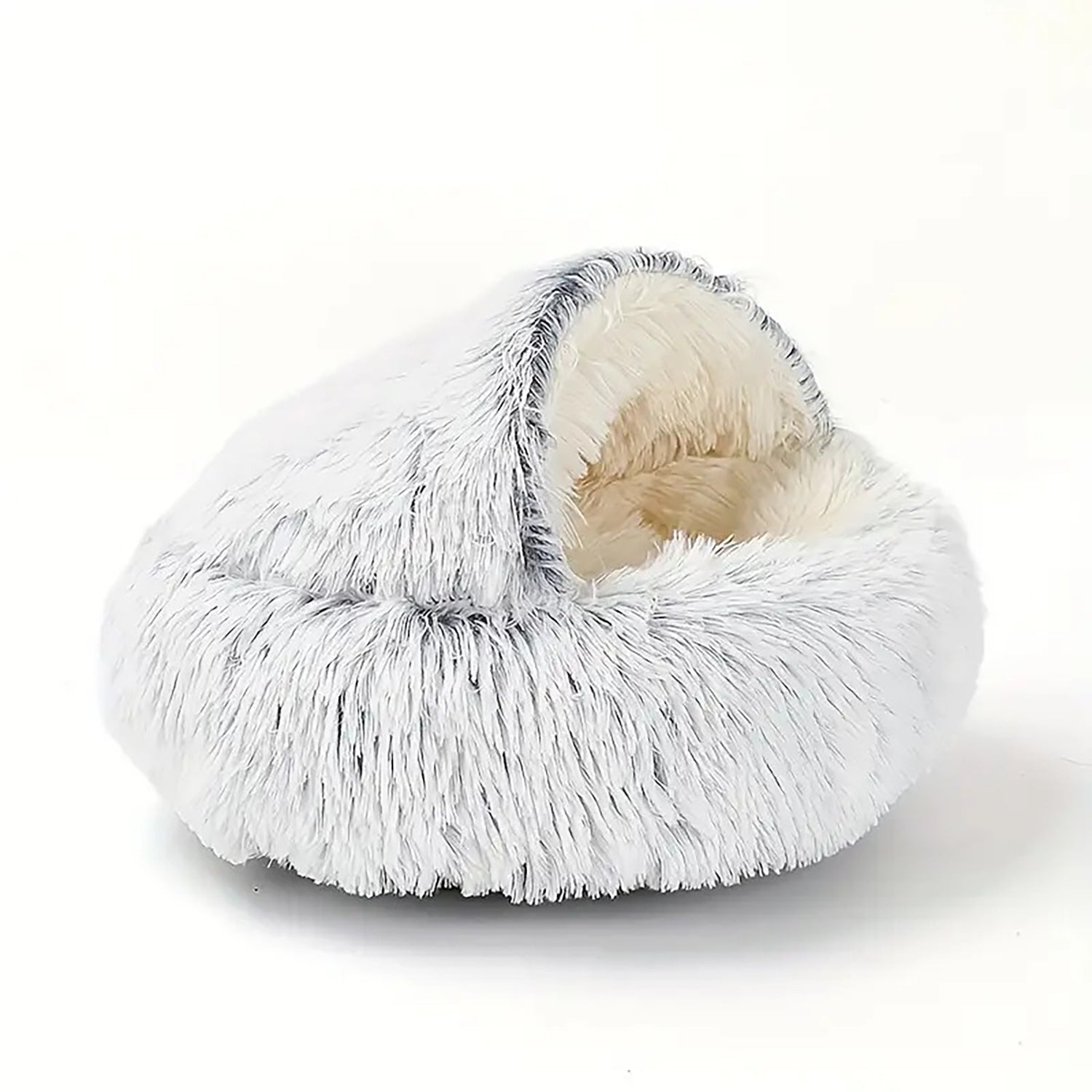 Luxurious Plush Round Cat Bed Cat Bed Round Soft Plush Burrowing Cave Hooded Cat Bed Donut For Dogs Cats - Semi - Enclosed For Cozy Warmth, Easy - Clean Durable Design, Ideal For Winter Comfort | Dog Toy from Globorislux